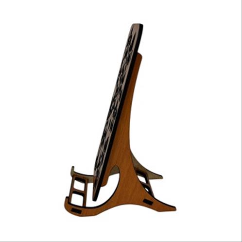 استند چوبی موبایل طرح گرگ 06