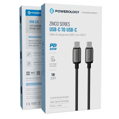 کابل دو سر USB-C پاورولوجی مدل PWDC60DGY