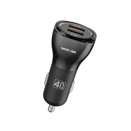 شارژر فندکی 40 وات دو پورت گرین لاین مدل Dual QC3.0
