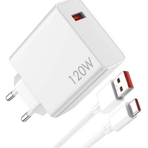 شارژر اصلی گوشی شیائومی 120 وات دو پین تک پورت USB-A
